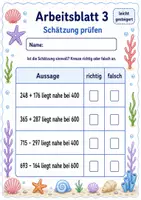 Vorschau - Arbeitsblätter - Schätzen und Rechnen bis 1000 | Mathematik Klasse 3 | 6 Arbeitsblätter als PDF - Seite 3