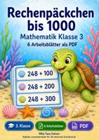 Vorschau - Arbeitsblätter - Rechenpäckchen bis 1000 | Mathematik Klasse 3 | 6 Arbeitsblätter als PDF - Deckblatt