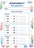 Vorschau - Arbeitsblätter - Rechenpäckchen bis 1000 | Mathematik Klasse 3 | 6 Arbeitsblätter als PDF - Seite 2