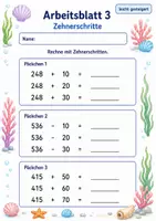 Vorschau - Arbeitsblätter - Rechenpäckchen bis 1000 | Mathematik Klasse 3 | 6 Arbeitsblätter als PDF - Seite 3