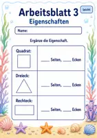 Vorschau - Arbeitsblätter - Mathetest Geometrie | Mathematik Klasse 3 | 6 Arbeitsblätter als PDF - Seite 3