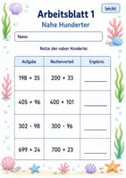 Vorschau - Arbeitsblätter - Rechenvorteile bis 1000 | Mathematik Klasse 3 | 6 Arbeitsblätter als PDF - Seite 1