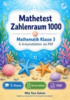 Vorschau - Arbeitsblätter - Mathetest Zahlenraum 1000 | Mathematik Klasse 3 | 6 Arbeitsblätter als PDF - Deckblatt