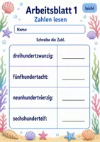 Vorschau - Arbeitsblätter - Mathetest Zahlenraum 1000 | Mathematik Klasse 3 | 6 Arbeitsblätter als PDF - Seite 1