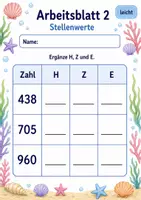 Vorschau - Arbeitsblätter - Mathetest Zahlenraum 1000 | Mathematik Klasse 3 | 6 Arbeitsblätter als PDF - Seite 2