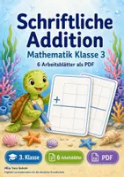 Vorschau - Arbeitsblätter - Schriftliche Addition | Mathematik Klasse 3 | 6 Arbeitsblätter als PDF - Deckblatt