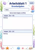 Vorschau - Arbeitsblätter - Schriftliche Addition | Mathematik Klasse 3 | 6 Arbeitsblätter als PDF - Seite 1