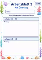 Vorschau - Arbeitsblätter - Schriftliche Addition | Mathematik Klasse 3 | 6 Arbeitsblätter als PDF - Seite 2
