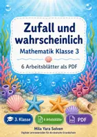 Vorschau - Arbeitsblätter - Zufall und wahrscheinlich | Mathematik Klasse 3 | 6 Arbeitsblätter als PDF - Deckblatt