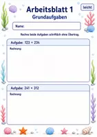 Vorschau - Arbeitsblätter - Schriftliche Addition ohne Übertrag | Mathematik Klasse 3 | 6 Arbeitsblätter als PDF - Seite 1