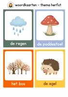 Voorbeeld - woordkaarten - thema herfst - Voorblad