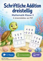 Vorschau - Arbeitsblätter - Schriftliche Addition dreistellig | Mathematik Klasse 3 | 6 Arbeitsblätter als PDF - Deckblatt
