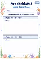 Vorschau - Arbeitsblätter - Schriftliche Addition mit mehreren Summanden | Mathematik Klasse 3 | 6 Arbeitsblätter als PDF - Seite 2