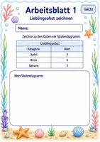 Vorschau - Arbeitsblätter - Säulendiagramm Klasse 3 | Mathematik Klasse 3 | 6 Arbeitsblätter als PDF - Seite 1