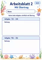 Vorschau - Arbeitsblätter - Schriftliche Subtraktion | Mathematik Klasse 3 | 6 Arbeitsblätter als PDF - Seite 2