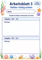 Vorschau - Arbeitsblätter - Schriftliche Subtraktion | Mathematik Klasse 3 | 6 Arbeitsblätter als PDF - Seite 3