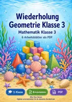 Vorschau - Arbeitsblätter - Wiederholung Geometrie Klasse 3 | Mathematik Klasse 3 | 6 Arbeitsblätter als PDF - Deckblatt