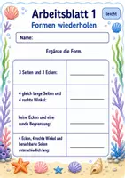 Vorschau - Arbeitsblätter - Wiederholung Geometrie Klasse 3 | Mathematik Klasse 3 | 6 Arbeitsblätter als PDF - Seite 1