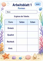 Vorschau - Arbeitsblätter - Geometrie Übungen Klasse 3 | Mathematik Klasse 3 | 6 Arbeitsblätter als PDF - Seite 1