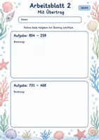 Vorschau - Arbeitsblätter - Schriftliche Subtraktion dreistellig | Mathematik Klasse 3 | 6 Arbeitsblätter als PDF - Seite 2