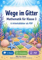 Vorschau - Arbeitsblätter - Wege im Gitter Klasse 3 | Mathematik Klasse 3 | 6 Arbeitsblätter als PDF - Deckblatt