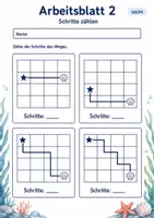 Vorschau - Arbeitsblätter - Wege im Gitter Klasse 3 | Mathematik Klasse 3 | 6 Arbeitsblätter als PDF - Seite 2