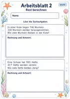 Vorschau - Arbeitsblätter - Sachaufgaben schriftliche Subtraktion | Mathematik Klasse 3 | 6 Arbeitsblätter als PDF - Seite 2