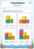 Vorschau - Arbeitsblätter - Würfelgebäude Klasse 3 | Mathematik Klasse 3 | 6 Arbeitsblätter als PDF - Seite 1