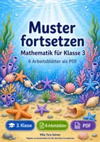 Vorschau - Arbeitsblätter - Muster Fortsetzen Klasse 3 | Mathematik Klasse 3 | 6 Arbeitsblätter als PDF - Deckblatt