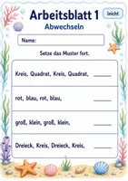 Vorschau - Arbeitsblätter - Muster Fortsetzen Klasse 3 | Mathematik Klasse 3 | 6 Arbeitsblätter als PDF - Seite 1