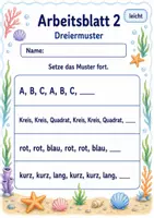 Vorschau - Arbeitsblätter - Muster Fortsetzen Klasse 3 | Mathematik Klasse 3 | 6 Arbeitsblätter als PDF - Seite 2