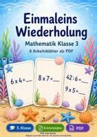 Vorschau - Arbeitsblätter - Einmaleins Wiederholung | Mathematik Klasse 3 | 6 Arbeitsblätter als PDF - Deckblatt
