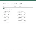 Vorschau - Arbeitsblätter - Größen umrechnen: m, kg, l — Klasse 3 - Seite 1