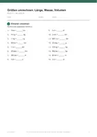 Vorschau - Arbeitsblätter - Größen umrechnen: m, kg, l — Klasse 3 - Seite 2