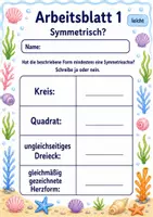 Vorschau - Arbeitsblätter - Achsensymmetrie Klasse 3 | Mathematik Klasse 3 | 6 Arbeitsblätter als PDF - Seite 1