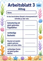 Vorschau - Arbeitsblätter - Achsensymmetrie Klasse 3 | Mathematik Klasse 3 | 6 Arbeitsblätter als PDF - Seite 3