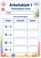 Vorschau - Arbeitsblätter - Malaufgaben Klasse 3 | Mathematik Klasse 3 | 6 Arbeitsblätter als PDF - Seite 1