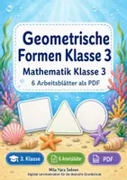 Vorschau - Arbeitsblätter - Geometrische Formen Klasse 3 | Mathematik Klasse 3 | 6 Arbeitsblätter als PDF - Deckblatt
