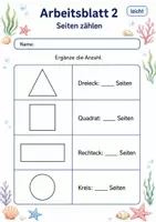 Vorschau - Arbeitsblätter - Geometrische Formen Klasse 3 | Mathematik Klasse 3 | 6 Arbeitsblätter als PDF - Seite 2