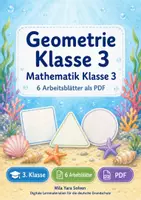 Vorschau - Arbeitsblätter - Geometrie Klasse 3 | Mathematik Klasse 3 | 6 Arbeitsblätter als PDF - Deckblatt