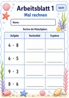 Vorschau - Arbeitsblätter - Mal und Geteilt Klasse 3 | Mathematik Klasse 3 | 6 Arbeitsblätter als PDF - Seite 1
