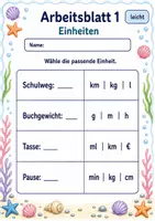 Vorschau - Arbeitsblätter - Lernzielkontrolle Größen | Mathematik Klasse 3 | 6 Arbeitsblätter als PDF - Seite 1