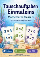 Vorschau - Arbeitsblätter - Tauschaufgaben Einmaleins | Mathematik Klasse 3 | 6 Arbeitsblätter als PDF - Deckblatt