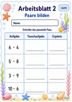 Vorschau - Arbeitsblätter - Tauschaufgaben Einmaleins | Mathematik Klasse 3 | 6 Arbeitsblätter als PDF - Seite 2