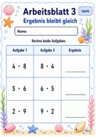 Vorschau - Arbeitsblätter - Tauschaufgaben Einmaleins | Mathematik Klasse 3 | 6 Arbeitsblätter als PDF - Seite 3