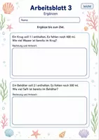 Vorschau - Arbeitsblätter - Sachaufgaben mit Rauminhalten | Mathematik Klasse 3 | 6 Arbeitsblätter als PDF - Seite 3