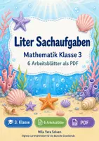 Vorschau - Arbeitsblätter - Liter Sachaufgaben | Mathematik Klasse 3 | 6 Arbeitsblätter als PDF - Deckblatt