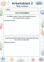 Vorschau - Arbeitsblätter - Liter Sachaufgaben | Mathematik Klasse 3 | 6 Arbeitsblätter als PDF - Seite 2