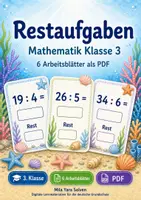 Vorschau - Arbeitsblätter - Restaufgaben | Mathematik Klasse 3 | 6 Arbeitsblätter als PDF - Deckblatt