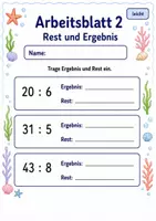 Vorschau - Arbeitsblätter - Restaufgaben | Mathematik Klasse 3 | 6 Arbeitsblätter als PDF - Seite 2